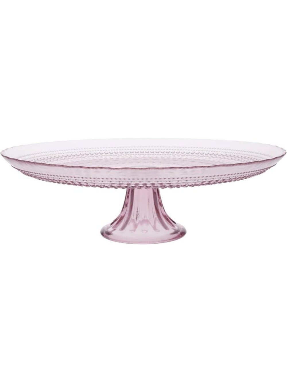 Vintage-Inspired 13" Beaded Hobnail Glass Cake Stand - Dishwasher Safe, Pink